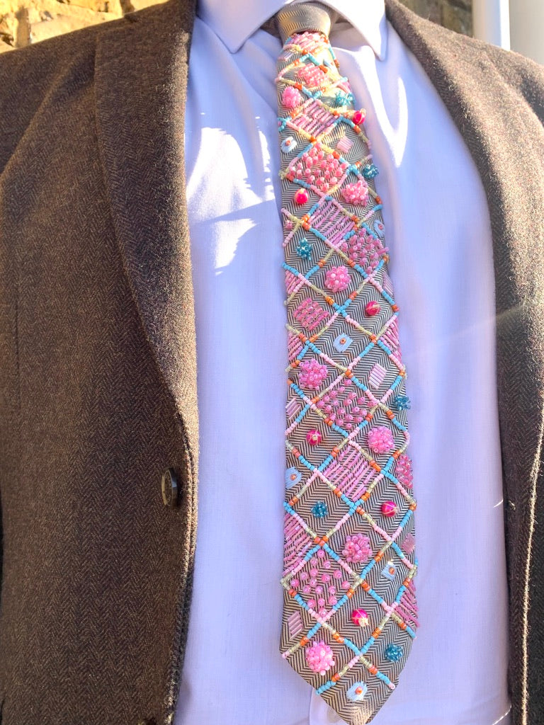 Hand Embroidered Tie