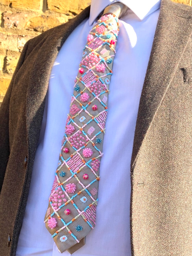 Hand Embroidered Tie