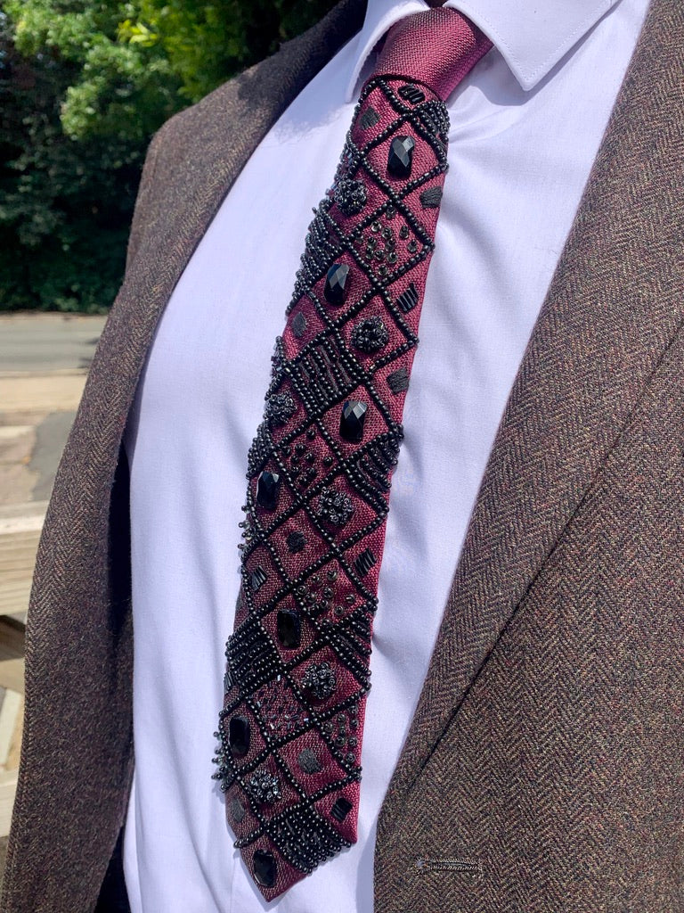 Hand Embroidered Tie