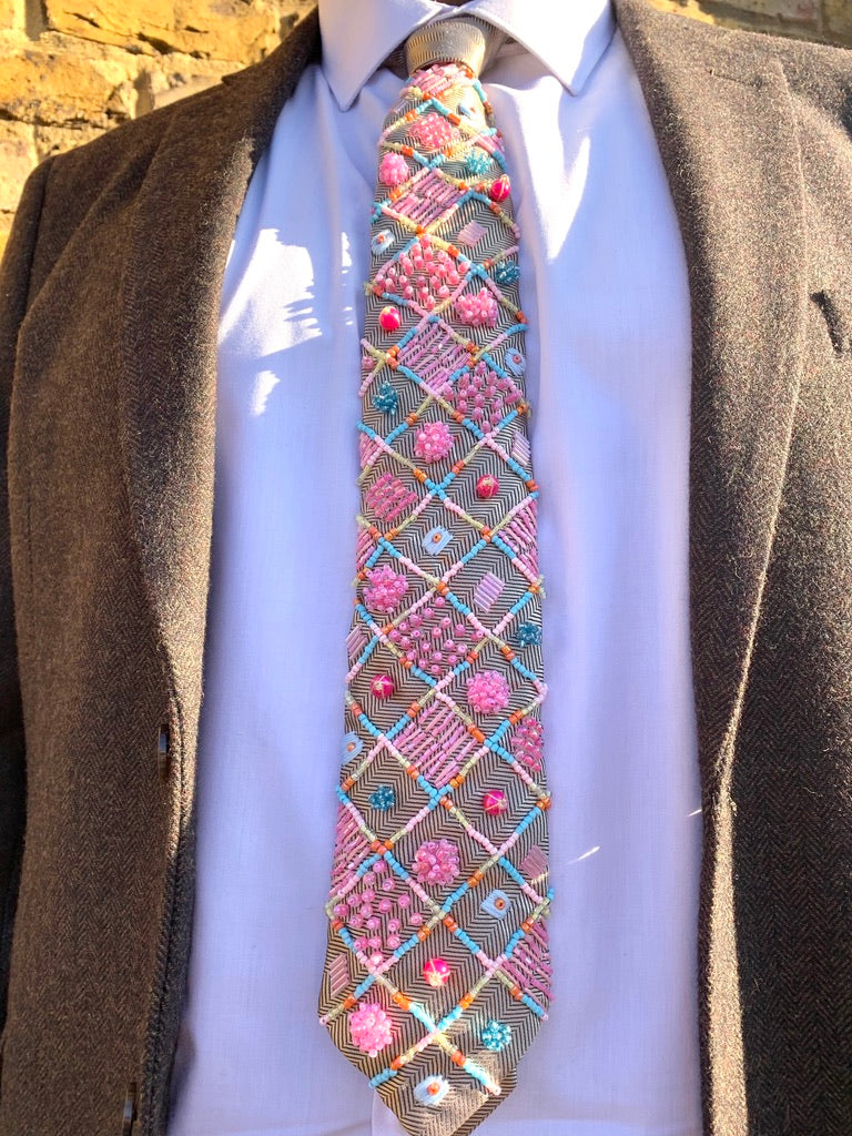 Hand Embroidered Tie