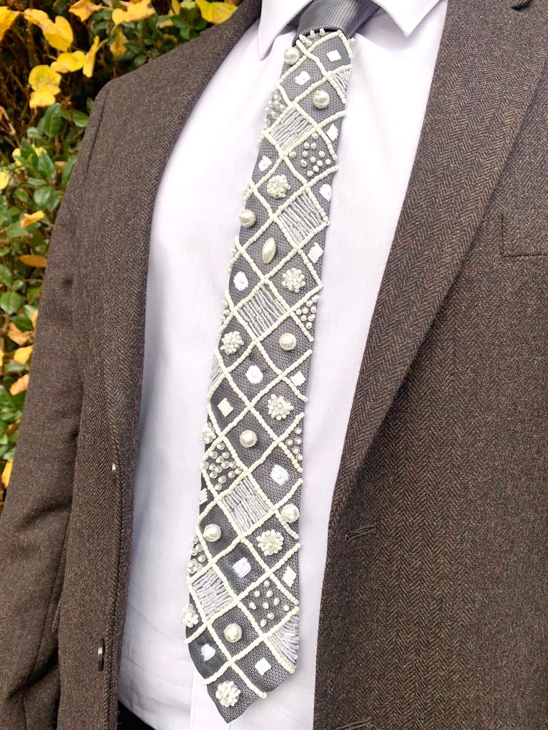 Hand Embroidered Tie