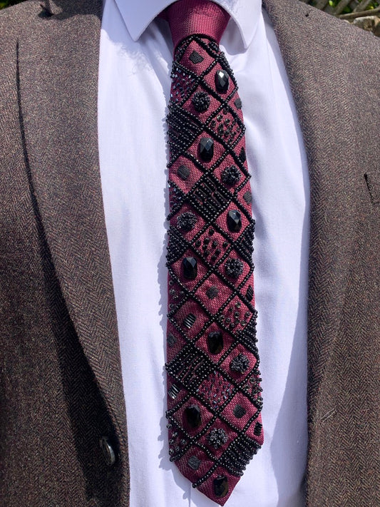 Hand Embroidered Tie