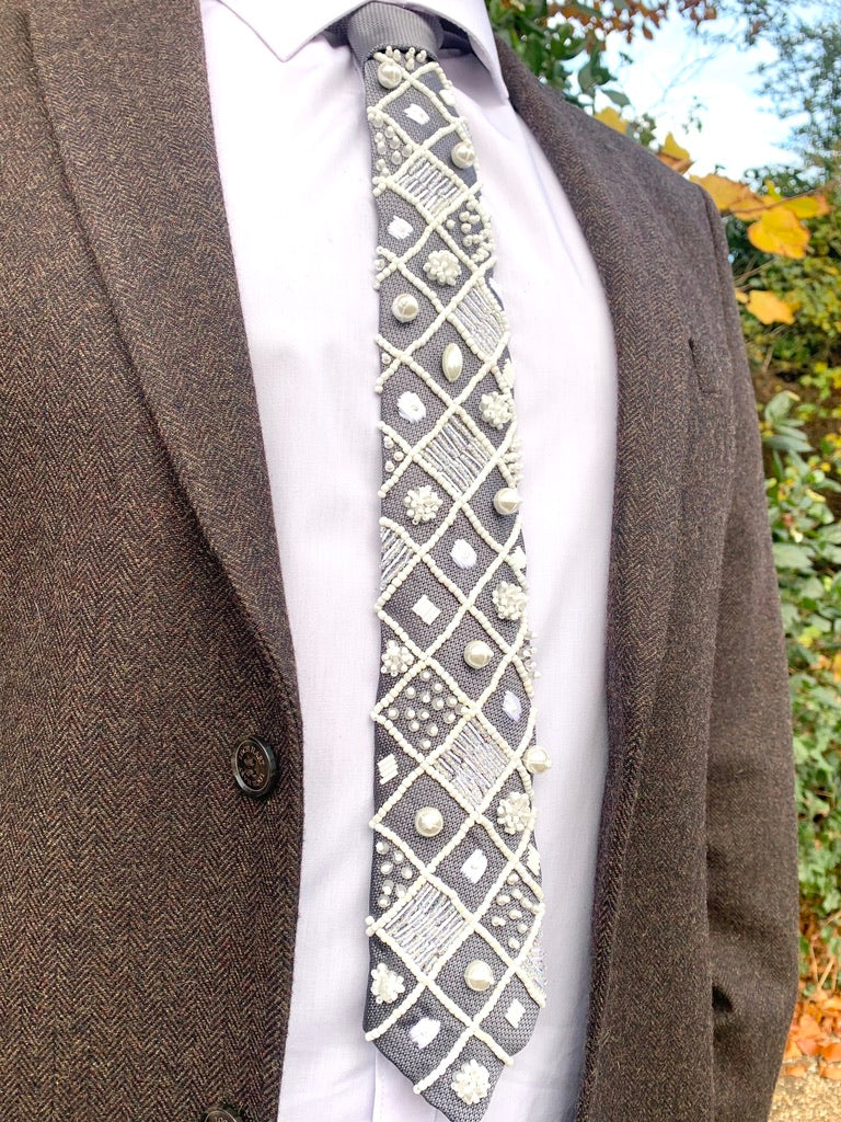 Hand Embroidered Tie