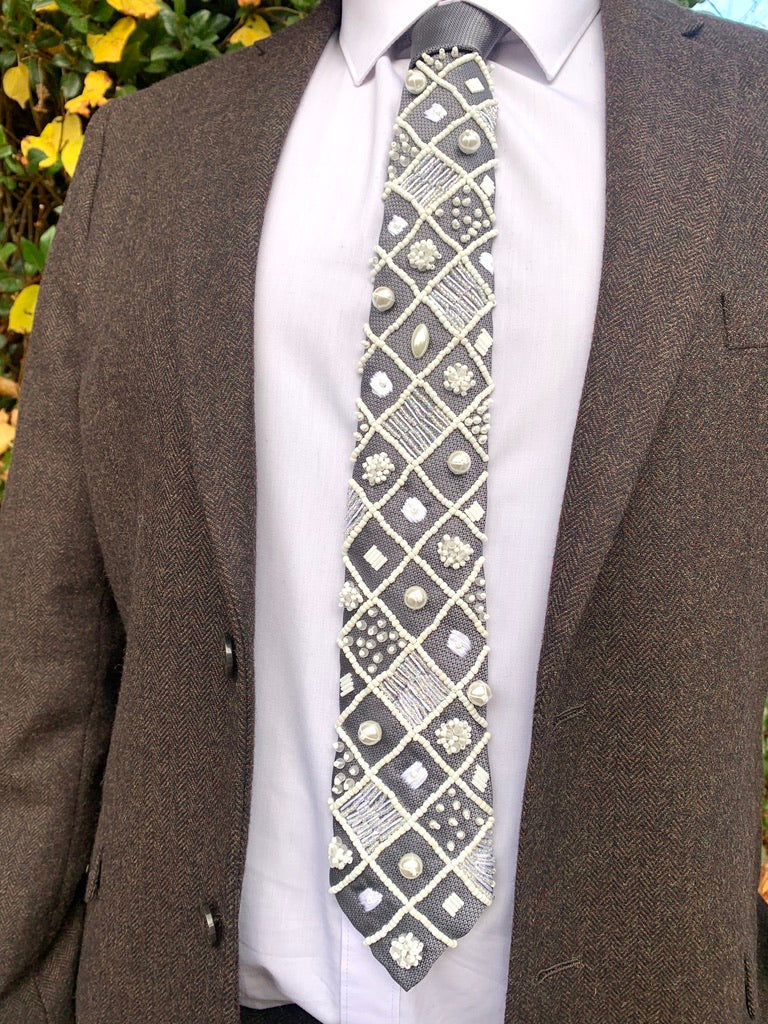 Hand Embroidered Tie